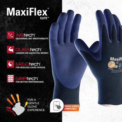 Maxiflex Elite Unisex Small Blue Ultra Lightweight Nitrile Coated Nylon Multi-Pu