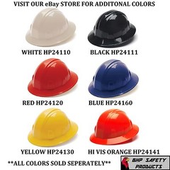 PYRAMEX HARD HAT BLACK FULL BRIM WITH 4 POINT RATCHET SUSPENSION, HP24111