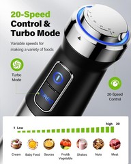 Scratch-Resistant 1000W Immersion Blender – 6 Attachments for All Cooking Needs