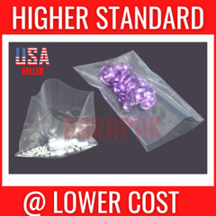 1000-10000 pcs Clear Flat Open Top Poly Bag 2 Mil LDPE Food Safe Various Sizes
