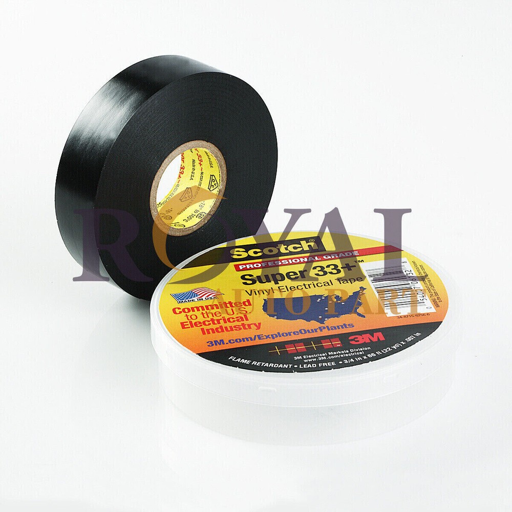Lot of 10 Rolls 3M 06132 Super 33+ 3/4″ X 66′ Black Vinyl Electrical Tape