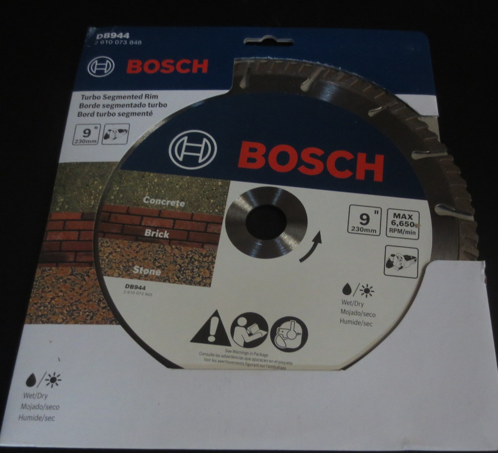 Bosch DB944 9 in. Premium Turbo Segmented Rim Diamond Wheel for Precise Cuts
