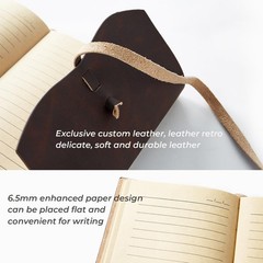 Leather Journal Notebook – Genuine Journals for 5×7.1, Dark Brown