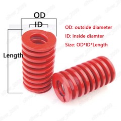 OD 18mm-50mm ID 4mm-25mm Medium Load (TM) Red Compression Mould Die Springs
