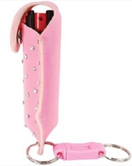 Keychain Pepper Spray POCKET POLICE Self Defense Women Safety SECURITY LEATHER