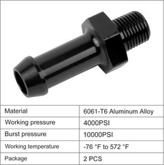 EVIL ENERGY 1/8″ NPT Male to 3/8″ Barb 1/8 3/8 Barb, Straight-2PCS