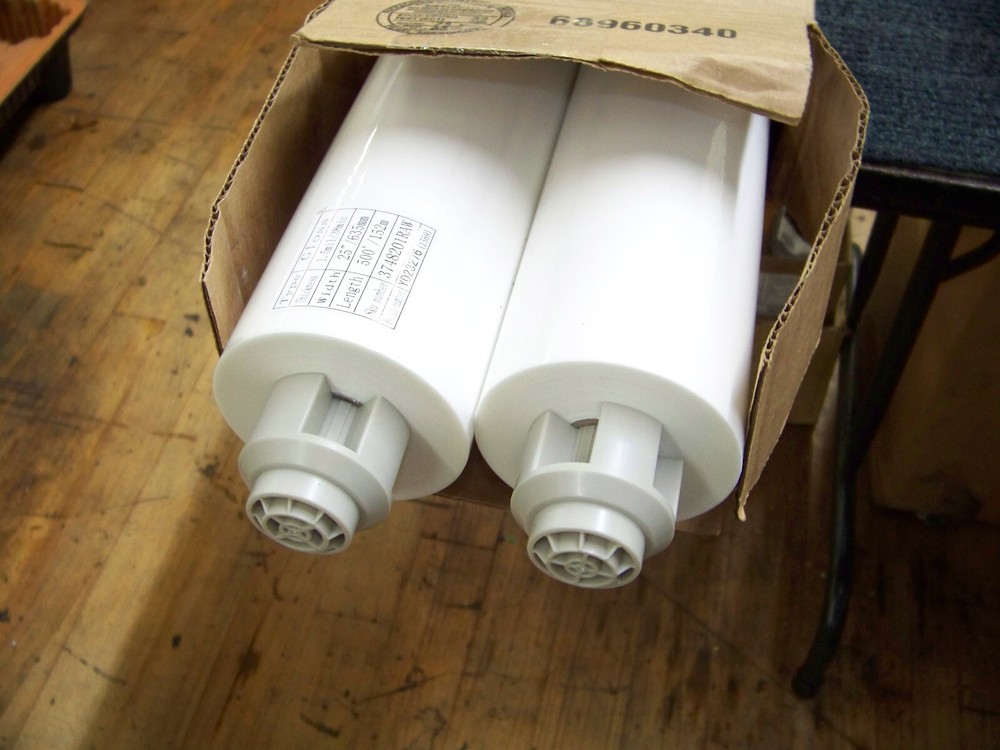 2 Rolls GBC EZLoad Lamination Roll Film NAP-LAM 1.5 miL 25″ 500 ft. 1″ Core New
