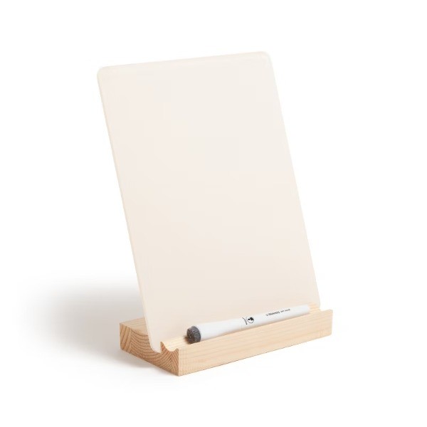 8"x10" Acrylic Desktop Board With Wood Tray Base Cream