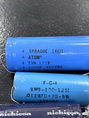 Vintage High Voltage Capacitor Lot Sprague Dearborn Hunts Nichicon 26 Pc Mixed