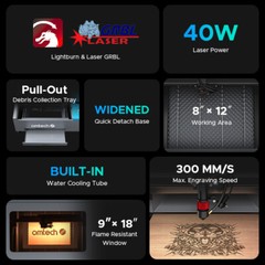 🔥 Secondhand 40W CO2 Laser Engraver Marker with 8 x12 Workbed 2024 Upgraded K40