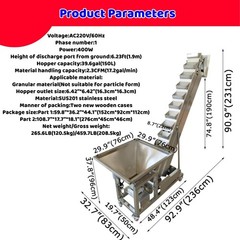 Industrial Stainless Steel Bucket Elevator 220V 400W Automatic Feeding Machine