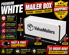 150 – 7 x 4 x 2 White Corrugated Shipping Mailer Packing Box Boxes