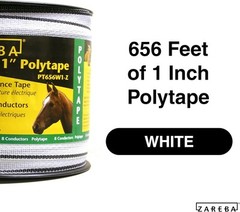 Zareba PT656W1-Z 1 in. Wide 200m Polytape 1 Pack, White
