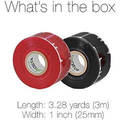 2x Red / Black Stretch Seal Self-Fusing Silicone Tape 1 in x 10 ft – 20ft Total
