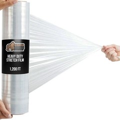 Gorilla Grip 500% Stretch Film Heavy Duty Plastic 1200ft Shrink Wrap Clear 60ga