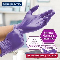 MedPride Powder-Free Nitrile Exam Gloves, Iris Blue, Medium, Box/100