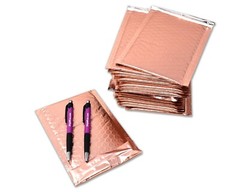 6×10, 4×8 Sunset Peach Glamour Metallic BUBBLE MAILERS Rose Gold Padded Envelope