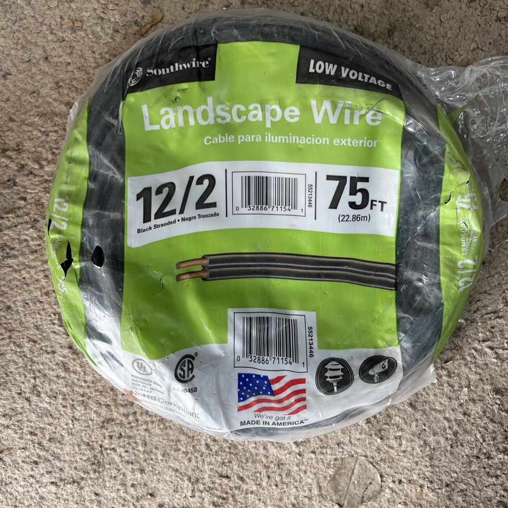 Southwire Landscape Lighting Wire Black Stranded CU Low-Voltage 75 ft. Length