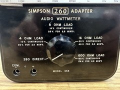 Untested — Simpson 260 Adapter Audio Wattmeter Model 654 ** UNTESTED