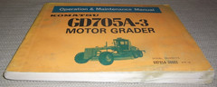 KOMATSU GD705A-3 MOTOR GRADER OPERATION & MAINTENANCE MANUAL BOOK S/N 30001-UP