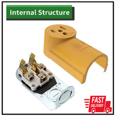 RVGUARD 50 Amp NEMA 6-50R Surface Mount Receptacle, 125/250 Volt Power Outlet, Y