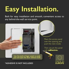 4×4 Access Panel for Drywall and Ceiling, White ABS Plastic, Hinged Door