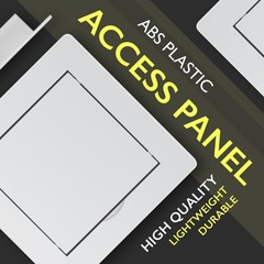 4×4 Access Panel for Drywall and Ceiling, White ABS Plastic, Hinged Door