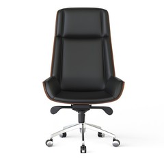 Luxury Wooden Swivel and Adjustable Executive Chair Wide Pu leather Office Chair