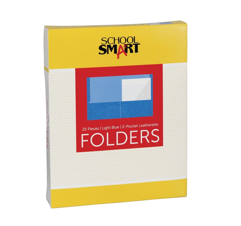 Extra Large Folders With Pockets 9 X 12 Inches Light Blue Pack Of 25 Office