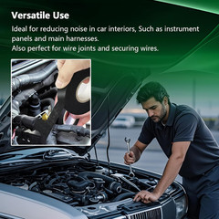 2 Rolls Automotive Wire Harness Tape, 50 Feet, High Temp Self-Adhesive Cloth Ele