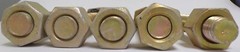 7/8″-9 x 6 1/2″ STUD WITH NUTS HT B7 *LOT OF 5*