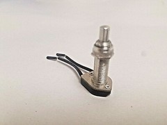 Nickel,1-1/8 Push Button Switch – PACK of 5 – 3A 125V/1A 250 VAC, 2-1/2″ leads