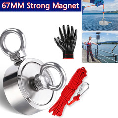 2000 Lbs Fishing Magnet Kit Pull Force Strong Neodymium Manget / Carabiner Rope