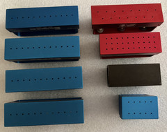 Set of 8 Bur Blocks: 6 Brasseler, 1 Komet, 1 Henry Schein Bur Blocks