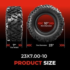 Set of 2 23×7-10 ATV UTV Tires All-Terrain Mud 4-Ply Non-Directional Tubeless