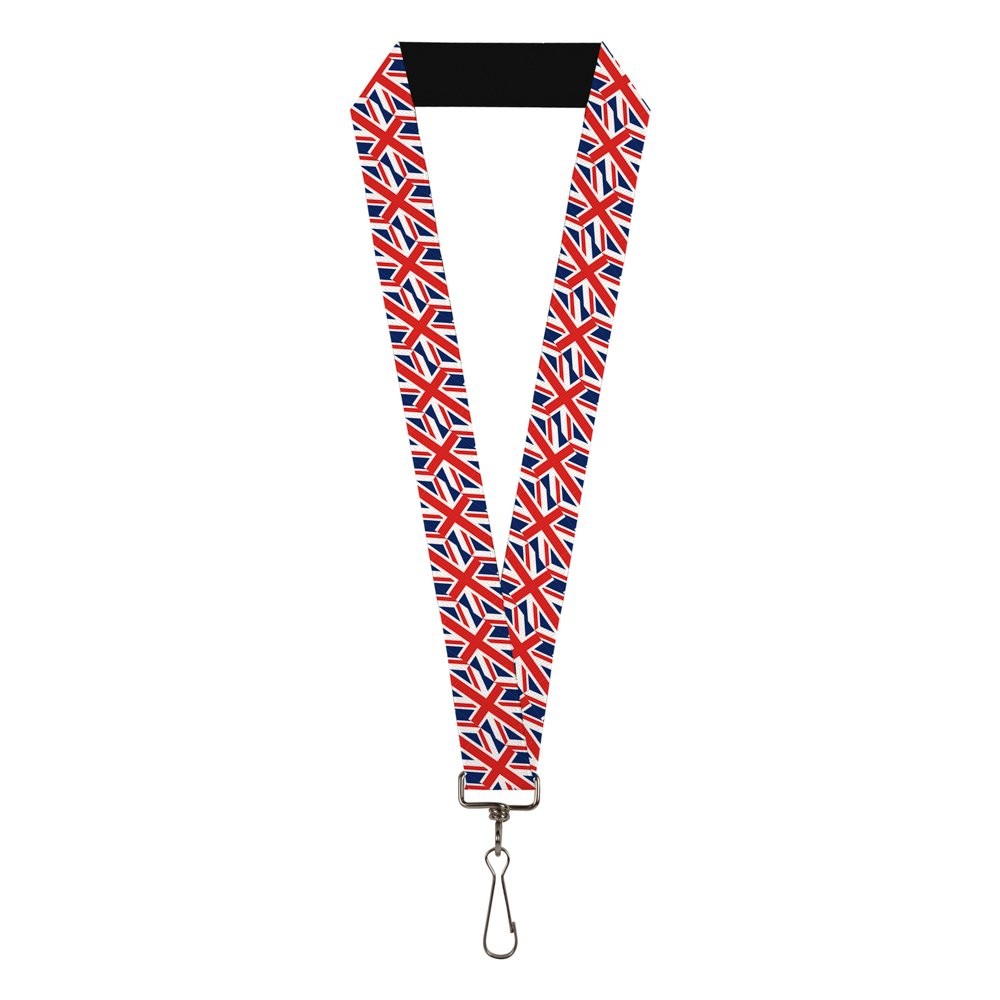 Buckle-Down Lanyard-1.0″-United Kingdom Flags Diagonal One Size Multicolor