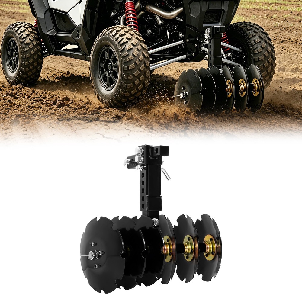 20” Rear Disc Harrow 6 pieces Disc Plow Adjustable Heavy Duty Durable Universal