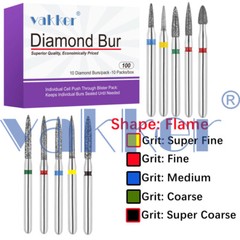10/pk Vakker Dental Flame Diamond Burs Friction Grip Burs High Speed 860 863