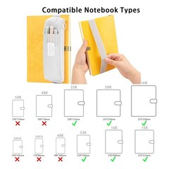Slim Pen & Pencil Bag with Adjustable Elastic Band, Zipper Pouch for Makeup, Jou