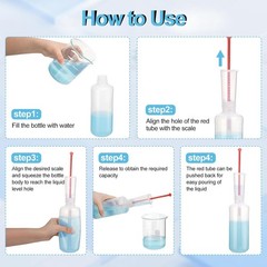 2x500ml Catalyst Dispenser Catalyst Bottle with Measuring Cups Adjustable Volume