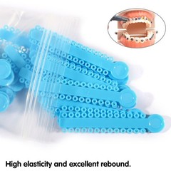1040 Dental Orthodontic Ligature Ties Elastic Rubber Band Black/Rainbow Colors