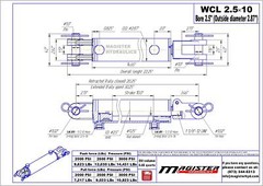 Hydraulic Cylinder Welded Double Acting 2.5″ Bore 10″ Stroke Clevis 2.5×10 NEW