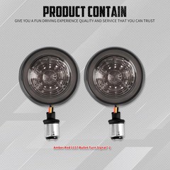 Motorcycle LED Turn Signals Bulbs Rear 1157 Bullet Lights Fit for Harley Softail
