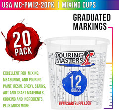 20 vasos plásticos 350 ml con medidas, para pintura, resina y cocina