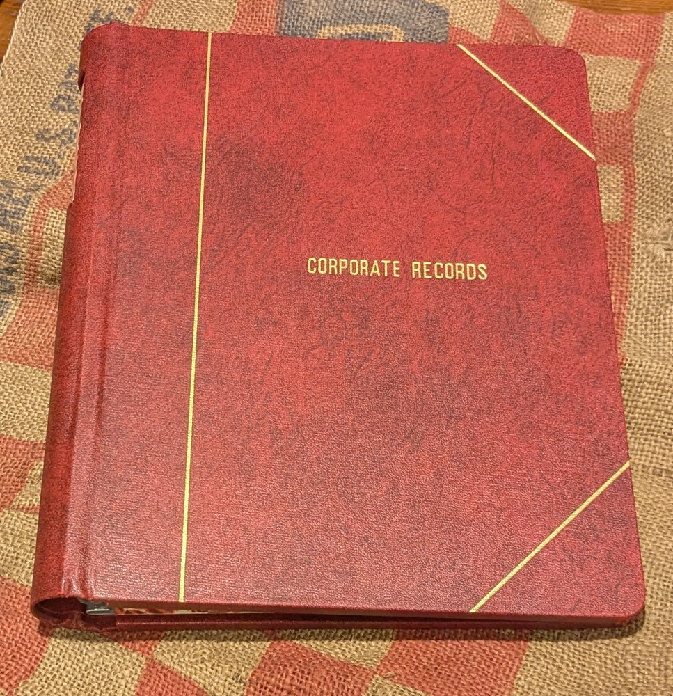Vintage Corporate Records Book Red Binder NEW STORED 9.5″ x 12″ Dividers