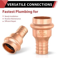 1/2″ Copper Press x 1/2″ PEX Crimp Coupling Adapter (Pack of 10)