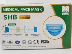 SHB Medical 50 Face Mask 4 ply High performance filters , bacteria ASTM LEVEL 3