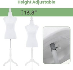 Adjustable Female Mannequin Torso Dress Form Clothing Display W/Tripod Stand
