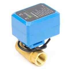 U. S. Solid Motorized Ball Valve w/ 2 Signal Lights 1/2in Brass NC Blue Casing