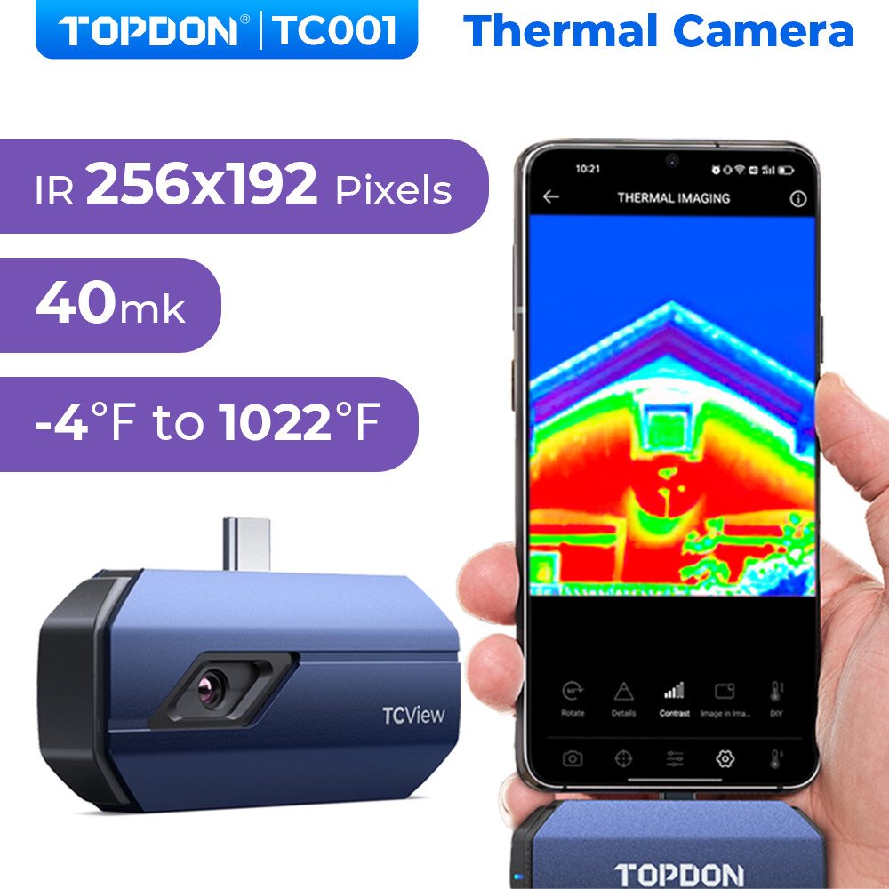 TOPDON TC001 Thermal Camera Imaging 256×192 IR High Resolution 25Hz for Android